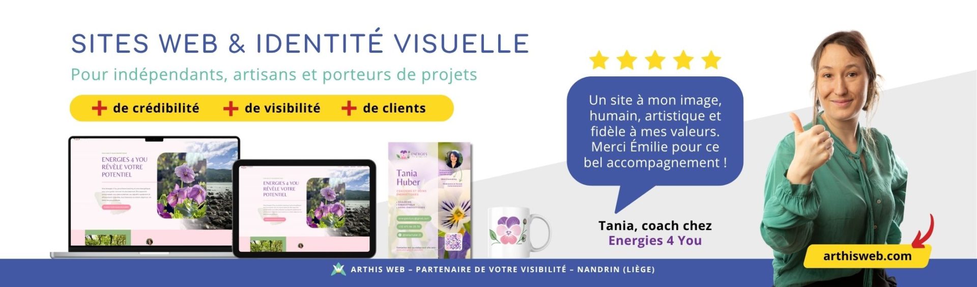 Bannière Arthis Web – création de sites internet et identité visuelle à Liège pour indépendants et artisans