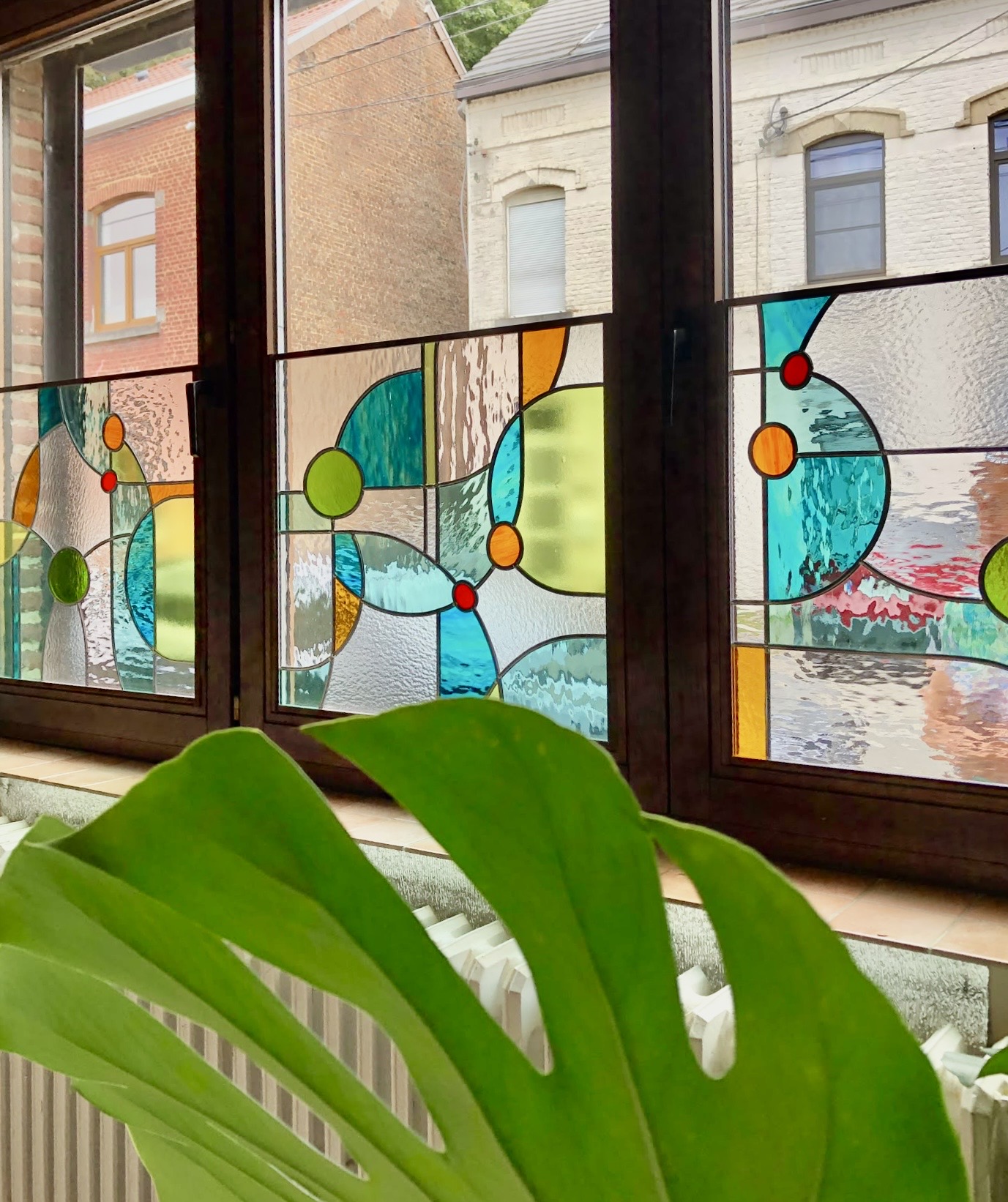 Vitraux en triptique pour une salle a manger